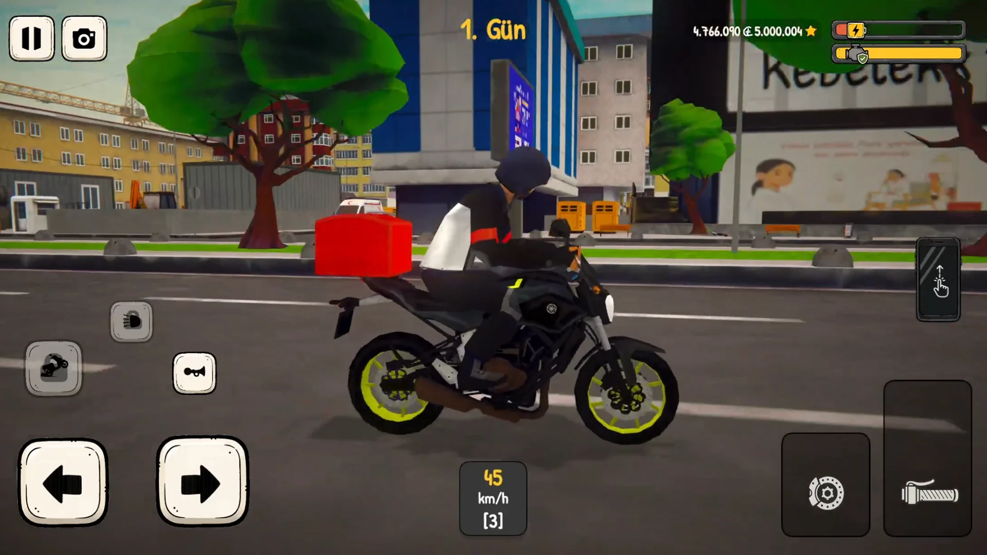 Courier Guy gameplay with motorcycle